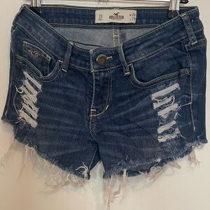 Hollister Ripped Blue Denim Shorts